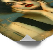 悲しい女が手を顔 ポスター (角)