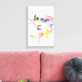 悲しい女の子 – 絵を描s キャンバスプリント (インサイチュ (リビング))