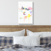 悲しい女の子 – 絵を描s キャンバスプリント (インサイチュ (寝室))