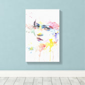 悲しい女の子 – 絵を描s キャンバスプリント (インサイチュ (ウッドフロア))