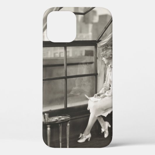 悲しい女性は窓から見つめ1940年代、女性、ヴィンテージ、 Case-Mate iPhoneケース (裏面)