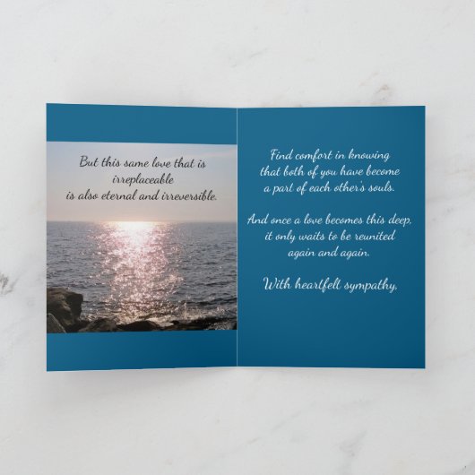 悲しい子犬とパパ残念な損失悔やみや弔慰 カード (内部)