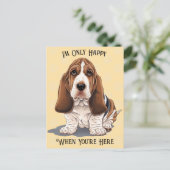 悲しい子犬はがきあなたはここに幸せ ポストカード (スタンド正面)