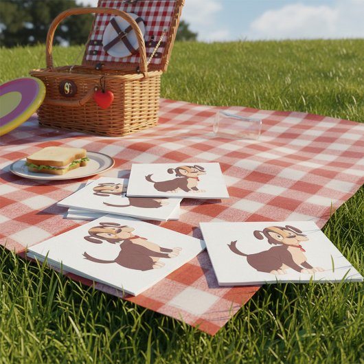 悲しい子犬 スタンダードランチョンナプキン