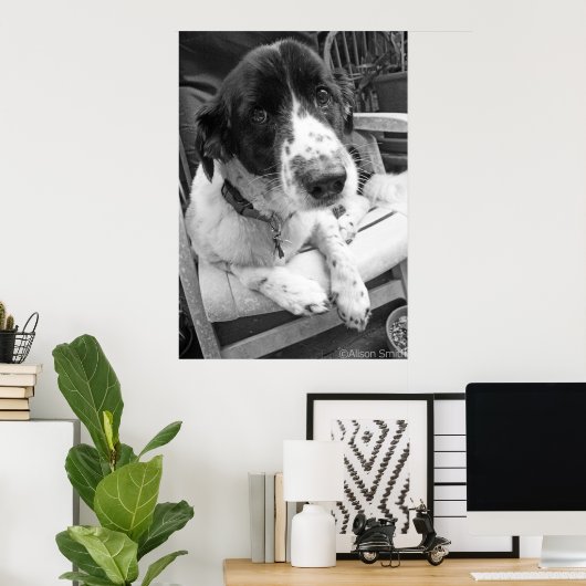 悲しい子犬 ポスター (ホームオフィス)