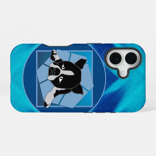 悲しい子犬 iPhone 16ケース (裏面横)