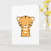 悲しい子猫のグリーティングカード カード (黄色い花)