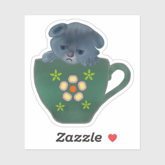 悲しい子猫のコーヒーマグ シール (シート)