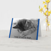 悲しい子猫 元気になってね メッセージカード カード (黄色い花)