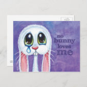 悲しい孤独な白うさぎポストカード ポストカード (正面/裏面)