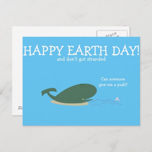 悲しい小さなクジラの名言  ユーモアの動物たち ポストカード (正面/裏面)