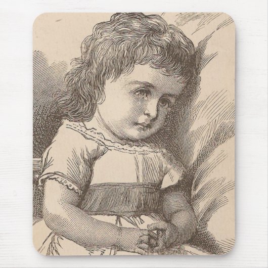 悲しい小さな女の子 マウスパッド (正面)