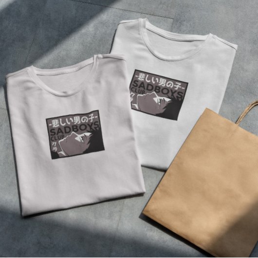 悲しい少年アニメ Tシャツ