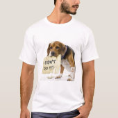 悲しい悪い犬の子犬Tシャツのサインをしなかった Tシャツ (正面)