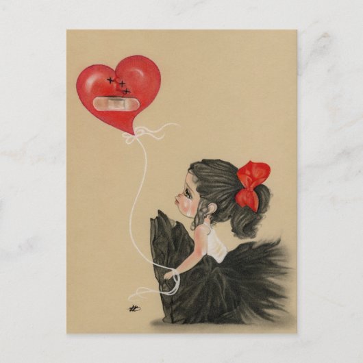 悲しい悲しい漫画の女の子はがき ポストカード (正面)