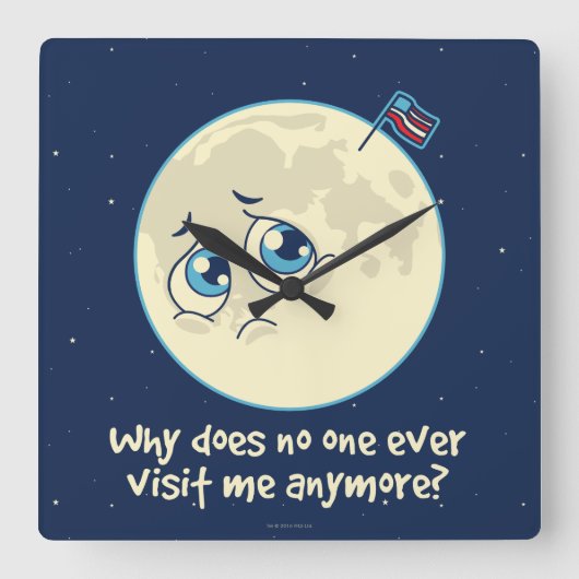悲しい月 スクエア壁時計 (正面)