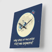 悲しい月 スクエア壁時計 (傾斜)