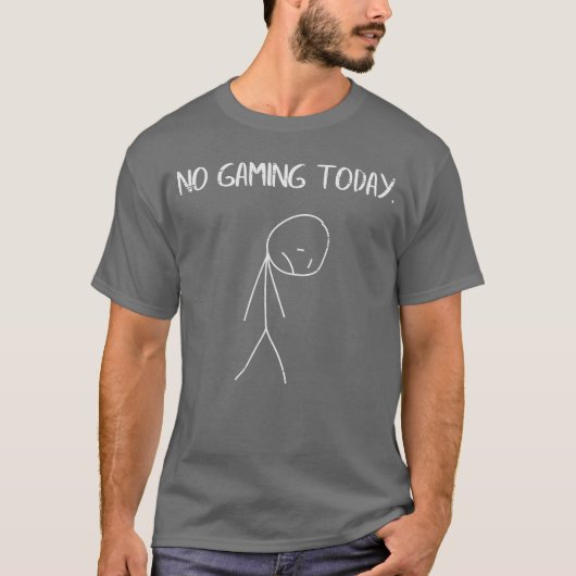 悲しい棒人間 ゲーミングおじさんおもしろグッズ メンズB Tシャツ (正面)