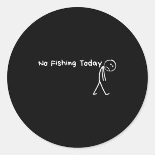悲しい棒人間 釣り好き 今日は釣りはお休み ラウンドシール