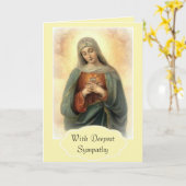 悲しい母マリア カード (黄色い花)