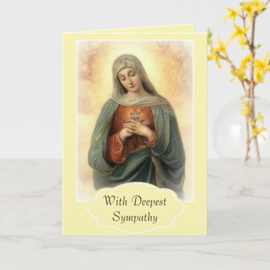 悲しい母マリア カード (黄色い花)
