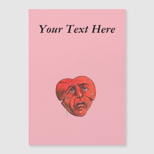 悲しい泣き叫び赤いハート顔 (正面)