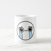 悲しい泣き叫び顔絵文字 コーヒーマグカップ (中央)