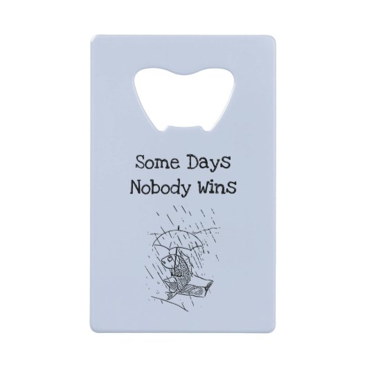 悲しい漫画の魚の悪い日悔やみや弔慰 クレジットカード栓抜き (正面)