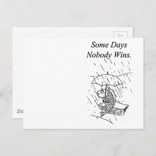 悲しい漫画の魚の悪い日悔やみや弔慰 ポストカード (正面/裏面)