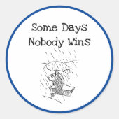 悲しい漫画の魚の悪い日悔やみや弔慰 ラウンドシール (正面)