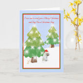 悲しい犬とクリスマス2020 カード (黄色い花)