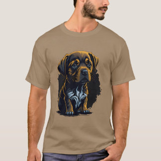 悲しい犬のレトロな男 Tシャツ