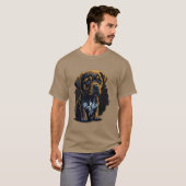悲しい犬のレトロな男 Tシャツ (正面フル)