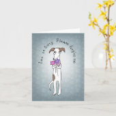 悲しい犬の謝罪かわいい犬の申し訳を許して カード (黄色い花)