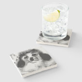 悲しい犬 ストーンコースター (横)