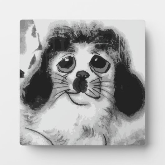 悲しい犬 フォトプラーク (正面)