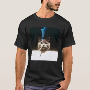 悲しい猫のファンのための涼しい喫煙ミーム レトロ ユーモア Tシャツ
