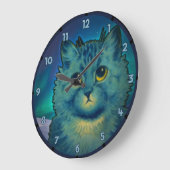 悲しい猫子猫 ラージ壁時計 (傾斜)