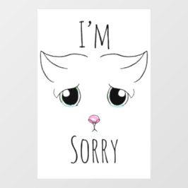 悲しい猫顔:ごめんなさい ウィンドウサイン