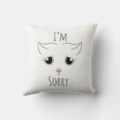 悲しい猫顔:ごめんなさい クッション (裏面)