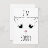 悲しい猫顔：ごめんなさい サンキューカード (正面/裏面)