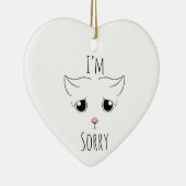 悲しい猫顔：ごめんなさい セラミックオーナメント (右)