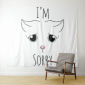 悲しい猫顔：ごめんなさい タペストリー (インサイチュ(横))