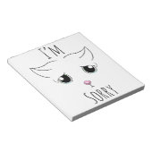 悲しい猫顔:ごめんなさい ノートパッド (アングル)