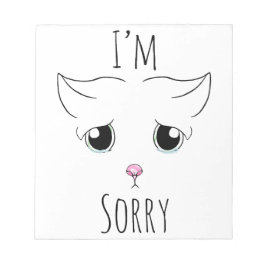 悲しい猫顔:ごめんなさい ノートパッド