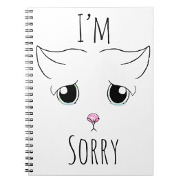 悲しい猫顔:ごめんなさい ノートブック