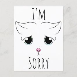 悲しい猫顔:ごめんなさい ポストカード