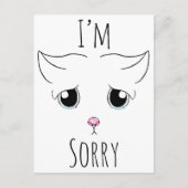 悲しい猫顔:ごめんなさい ポストカード (正面)