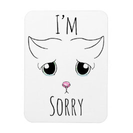 悲しい猫顔:ごめんなさい マグネット
