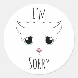 悲しい猫顔:ごめんなさい ラウンドシール